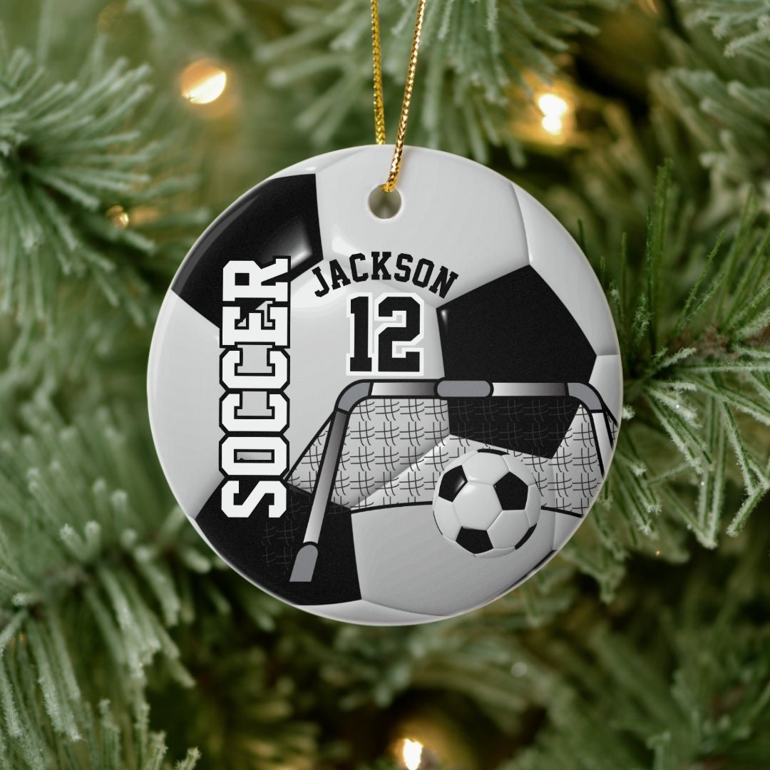 Personalized Soccer Ball Ornament, Soccer Ball Football Christmas Ornament, Gift for Football