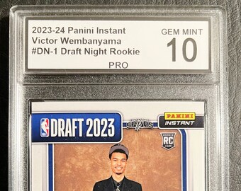 2023-24 Panini Instant #DN-1 Victor Wembanyama #1 Draft Pick Rookie Card - Graded PRO Gem Mint 10