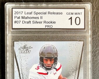 2017 Leaf Draft Silver #7 Patrick Mahomes Rookie Card - Graded PRO Gem Mint 10