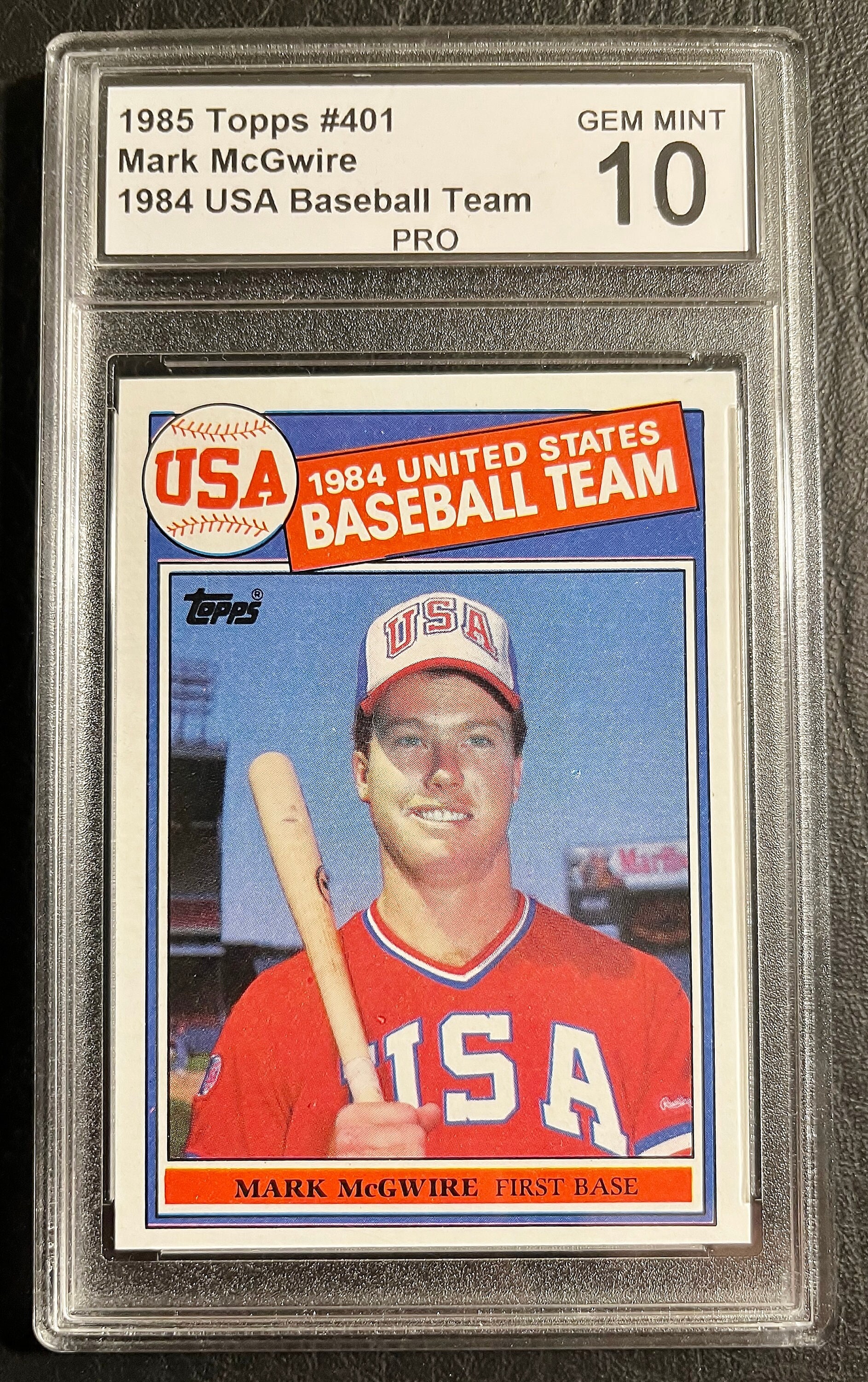 Mark McGwire Team USA 1985 Topps # 401 Rookie Card