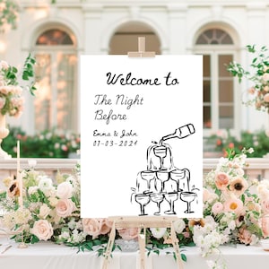 The Night Before Welcome Sign Template, Rehearsal Dinner Welcome Sign, Welcome to the Night Before Sign, Whimsical Wedding Rehearsal, N10