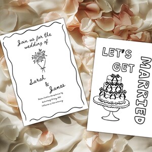 Wedding Invitation Template, Hand Drawn Wedding Invitation Suite, Whimsical Fun invite, Illustrated Wedding, Artsy Scribble Wedding, HW3