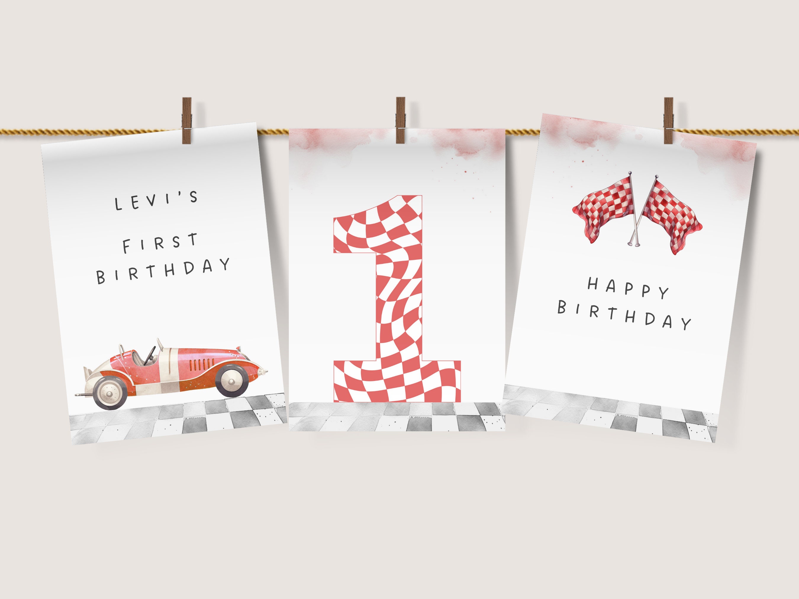 Jollyboom Striscione per seggiolone a due veloci, decorazione vintage per compleanno con auto da corsa per 2° compleanno, striscione per seggiolone per ragazzo due veloci due curiosi vintage retrò