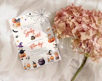 Halloween First Birthday invite, Spooky One Invitation, Halloween Cute Ghost 1st Birthday Party, First Boo Day, Spooktacular Party, H2