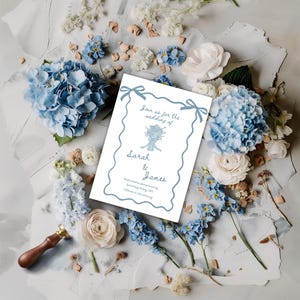 Hand-Drawn Wedding Invitation Suite: Whimsical Illustrated Invite (Digital Download)
