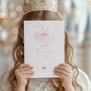 Invito di compleanno carino con tutù, invito di compleanno ballerina, invito per il 2° compleanno, invito di compleanno carino con tutù, invito di compleanno con tutù, T3