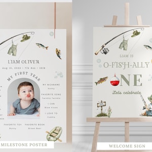 Fishing Birthday Invitation Bundle, Ofishally One Invite, O-fish-ally One 1st Birthday Bundle, The Big One, Gone Fishing Birthday Party Bundle