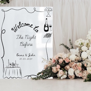 The Night Before Welcome Sign Template, Rehearsal Dinner Welcome Sign, Welcome to the Night Before Sign, Whimsical Wedding Rehearsal, N2