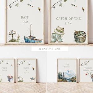 Fishing Birthday Invitation Bundle, Ofishally One Invite, O-fish-ally One 1st Birthday Bundle, The Big One, Gone Fishing Birthday Party Bundle