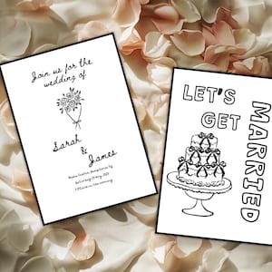 Wedding Invitation Template, Hand Drawn Wedding Invitation Suite, Whimsical Fun invite, Illustrated Wedding, Artsy Scribble Wedding, HW8