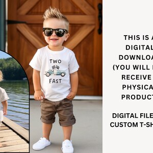 TWO FAST Race Car PNG Cut file, Sublimation, Print file, Blue Race Car 2nd Birthday Boy Shirt, Birthday Racing Party, Custom T-shirts