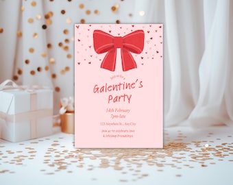 Galentines Party Invitation,  Galentine's Day, Galentines Day Party Invite, Pink Galentines Girls Night, Galentines Brunch, Girls Night, V9