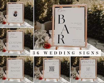 Wedding Signs Bundle, Modern Minimalist Wedding Sign Bundle, Wedding Signs Bundle, wedding printable templates, modern wedding venue signs