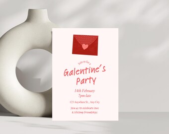Galentines Party Invitation,  Galentine's Day, Galentines Day Party Invite, Pink Galentines Girls Night, Galentines Brunch, Girls Night, V3