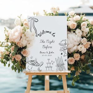 The Night Before Welcome Sign Template, Rehearsal Dinner Welcome Sign, Welcome to the Night Before Sign, Whimsical Wedding Rehearsal, N18