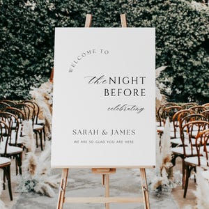Minimalist Wedding Rehearsal Dinner Welcome Sign Template (Digital Download)