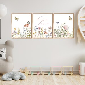 Custom Wildflowers Prints, Floral Nursery Wall Art, Boho Baby Girl ...
