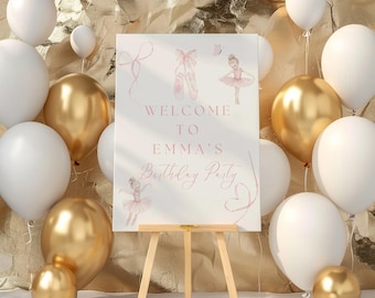 Tutu Cute Ballerina Birthday Welcome Sign, Ballerina Welcome Sign, Ballet Ballerina Birthday Party Welcome Sign Party Decor, Tutu Cute, T1