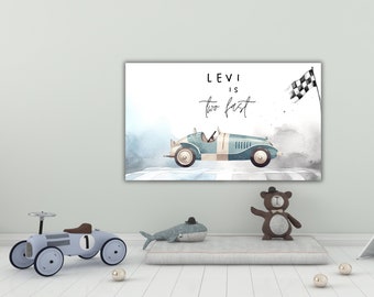 Race Car 2nd Birthday Banner, Race Car birthday backdrop, TWO FAST birthday banner, car poster, second birthday, vintage car, 2nd birthday