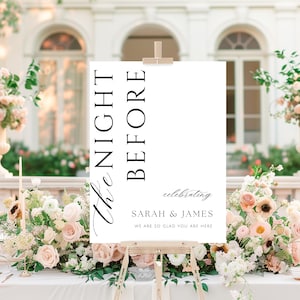 The Night Before Welcome Sign Template, Rehearsal Dinner Welcome Sign, Welcome to the Night Before Sign, Minimalist Wedding Rehearsal, N27