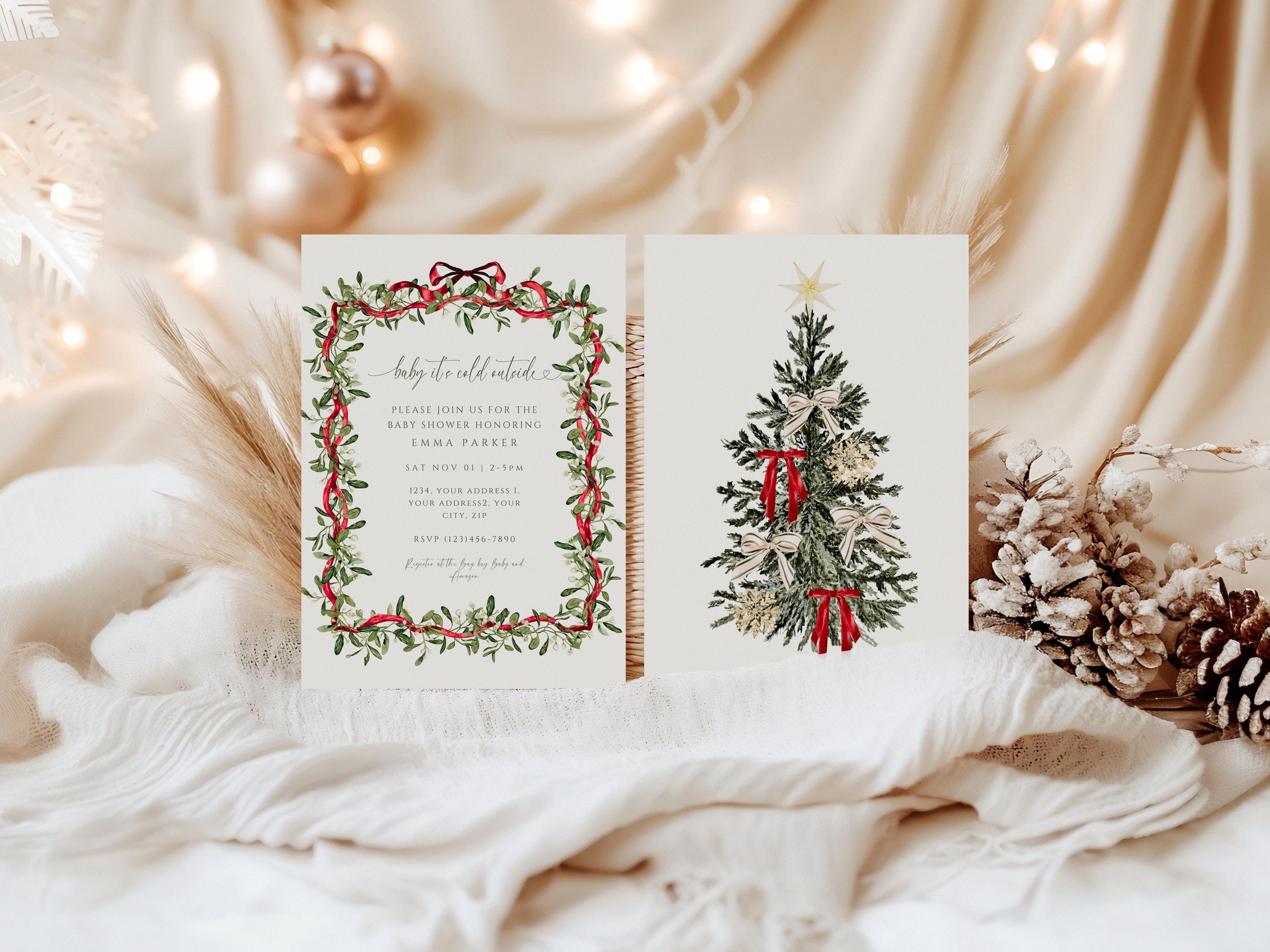 Christmas Baby Shower Invitation, Baby It's Cold Outside Baby Shower, Winter Baby Shower, Winter Baby Shower invite, Baby Shower Invite