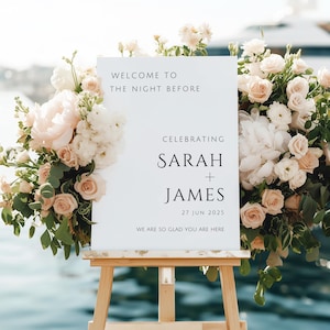The Night Before Welcome Sign Template, Rehearsal Dinner Welcome Sign, Welcome to the Night Before Sign, Minimalist Wedding Rehearsal, N22