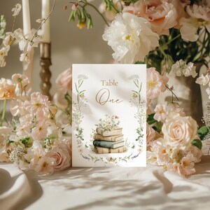 A New Chapter Begins Table Number Template, Storybook Table Number Template, Our Next Chapter, Book themed Shower, Storybook Shower Deco