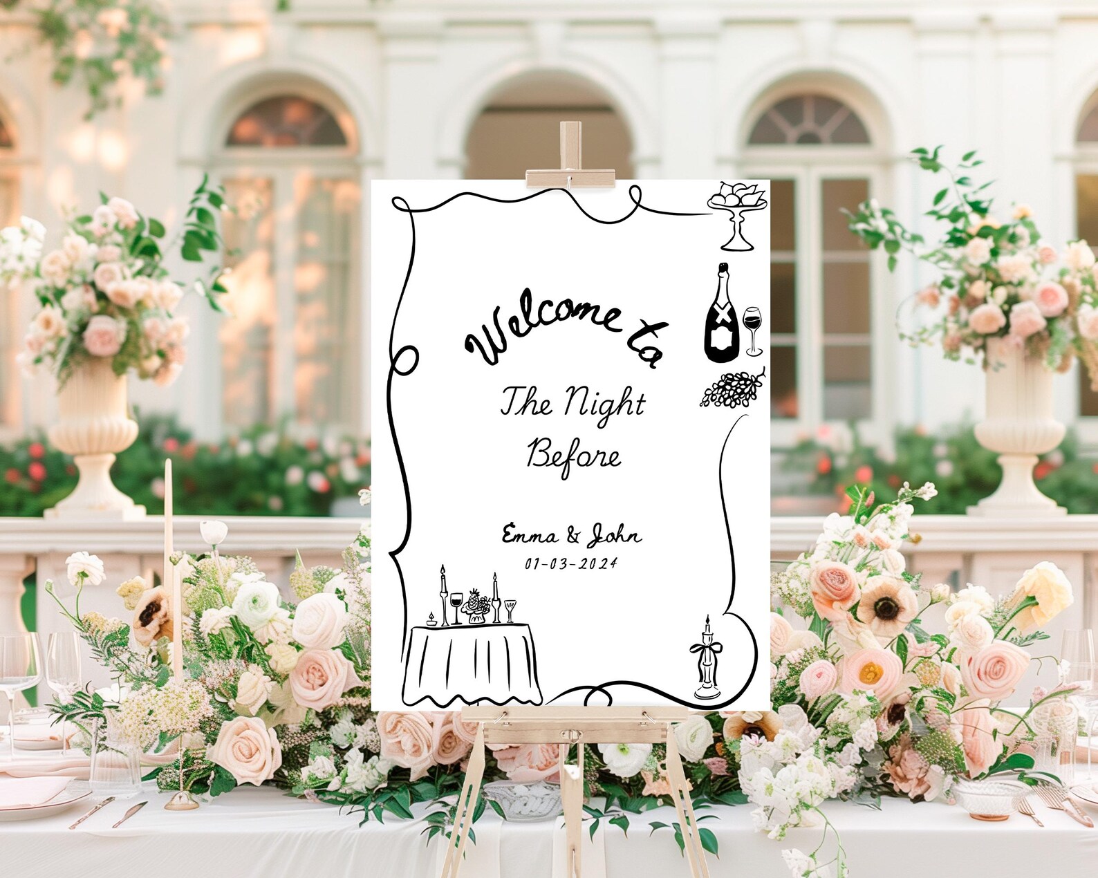 The Night Before Welcome Sign Template, Rehearsal Dinner Welcome Sign ...