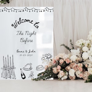 The Night Before Welcome Sign Template, Rehearsal Dinner Welcome Sign, Welcome to the Night Before Sign, Whimsical Wedding Rehearsal, N16