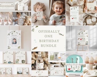 Fishing Birthday Invitation Bundle, Ofishally One Invite, O-fish-ally One 1st Birthday Bundle, The Big One, Gone Fishing Birthday Party
