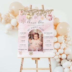 Winter Onederland Birthday Milestone Board, Winter ONEderland Birthday Party, ONEderland Girls Winter 1st Birthday, W1