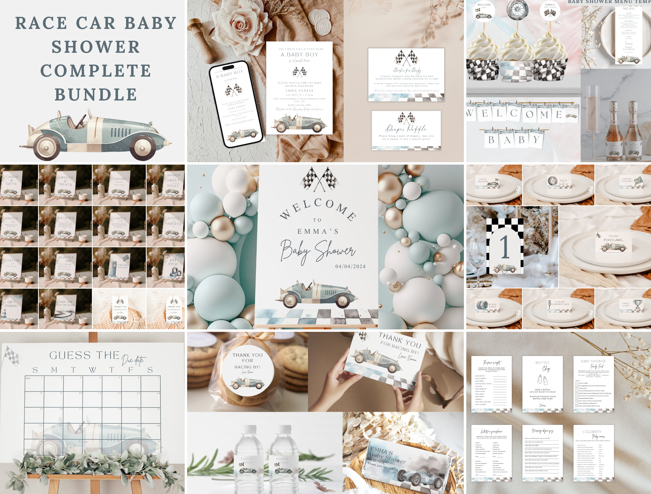 Rennwagen-Schärpe Für Schwangere – Vintage Auto Design Für Babyparty & Fotos