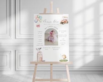 Hole-in-one First Birthday Milestone Sign, Golf Birthday Party Milestone Sign, Girl Golf Par-Tee First Birthday, Hole In One Milestone, T6