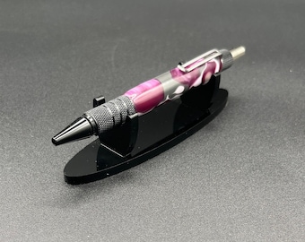 Click Pen | Purple, Gray, White | Black Anodized Aluminum