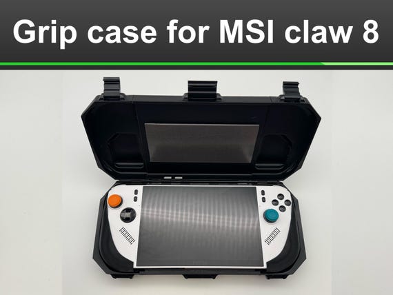 Hardshell Grip-case for MSI Claw 8 With Comfort Grips and Storage