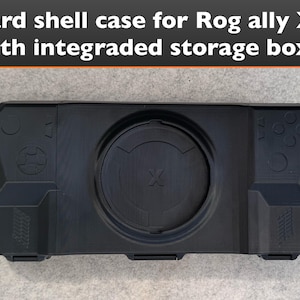 Rog Ally XおよびRog Allyコンソール用のハードシェルスリムケース。快適なグリップを統合したモジュラーデザインと充電器用の大きな収納スペースを備えています。