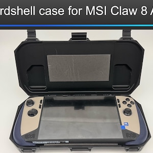 Hardshell Grip-case for MSI Claw 8 AI+ with comfort grips and storage space compatible with stick grips, open charging ports,
