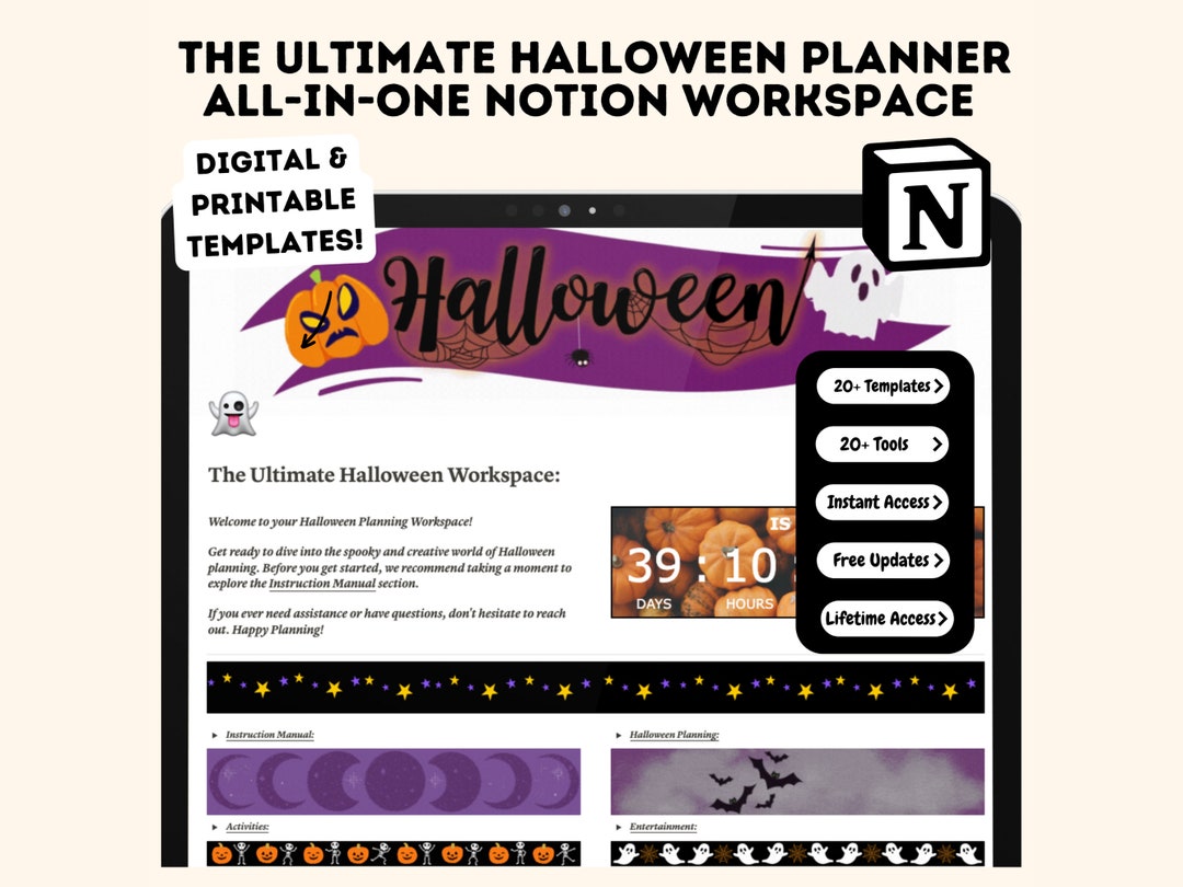 Plan for Halloween With the All in One Notion Planner Etsy Plan for Halloween With the All in One Notion Planner Etsy