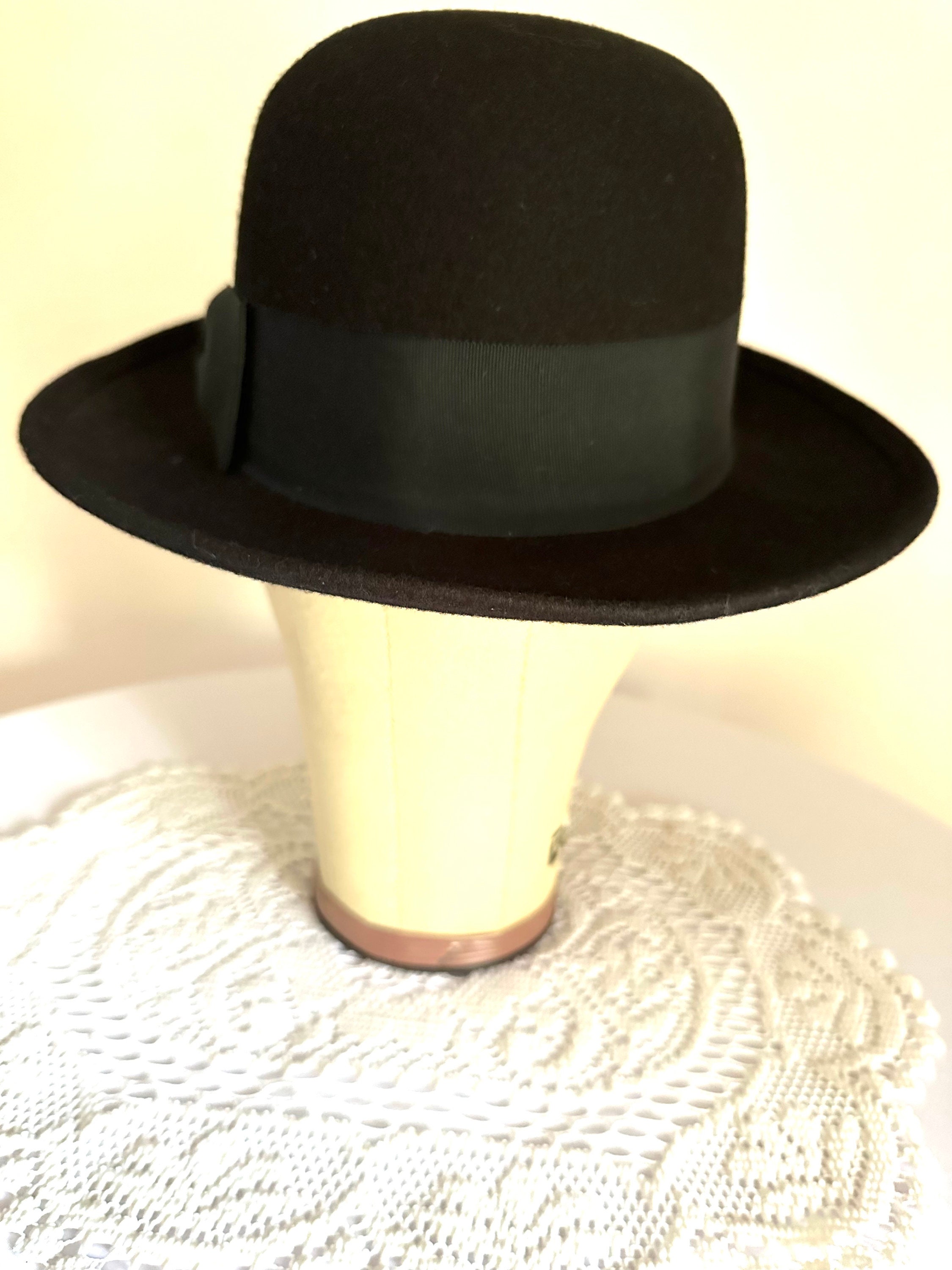 Vintage Men's Black Wool Felt Bowler, Made in USA - Etsy
