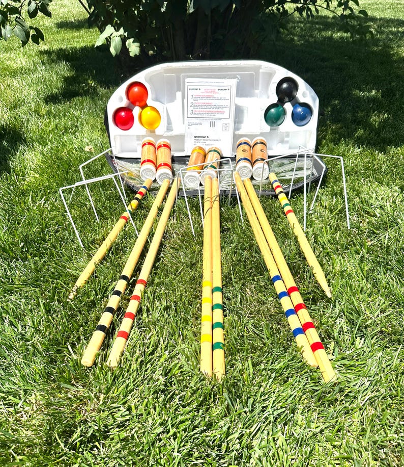 Vintage Croquet Set With Carrying Case, Sportcraft Co. - Etsy