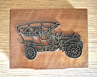 Vintage Wooden Case with Two Decks Antique Cars Playing Cards