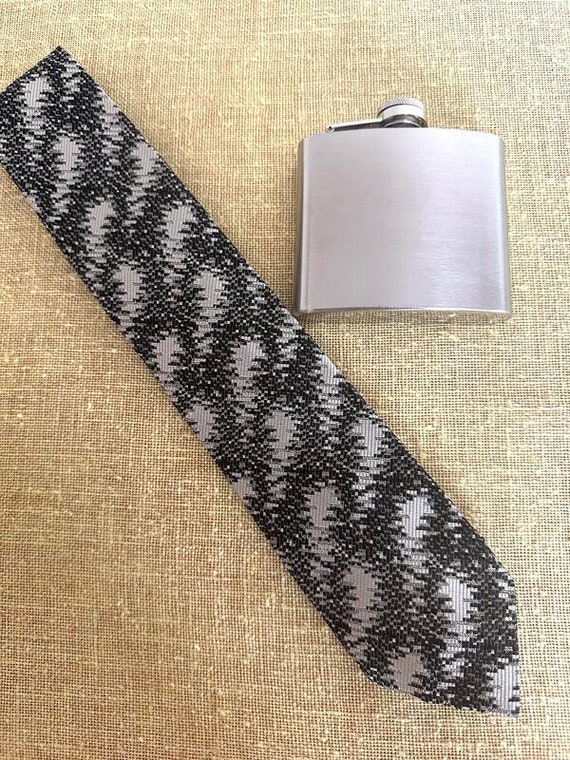 Silk Necktie and NIB 5 oz Stainless Steel Flask