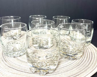 Vintage Crown Royal Different Bottom Whiskey Glasses, Two Sets of Four