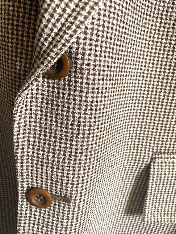 Vintage Brown and White Houndstooth Sport Coat an… - image 5