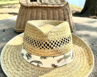 Vintage Men's Straw Fishing Hat, Size XL