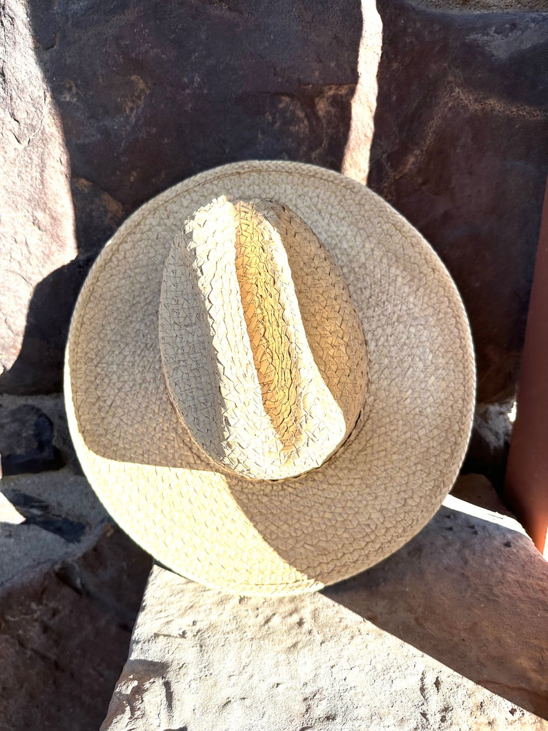 Vintage Straw Cowboy Hat, Size 7 1/8, Made in USA Etsy