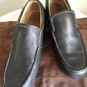 Mocassins en cuir noir pour hommes, Hush Puppies, taille 14 image 5
