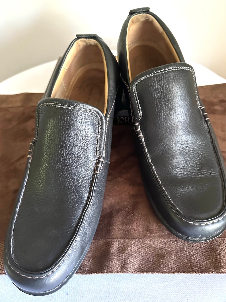 Mocassins en cuir noir pour hommes, Hush Puppies, taille 14 image 5