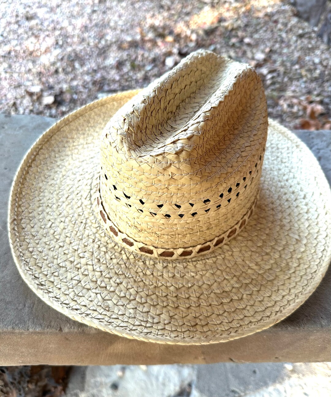 Vintage Straw Cowboy Hat, Size 7 1/8, Made in USA Etsy
