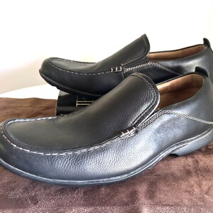Mocassins en cuir noir pour hommes, Hush Puppies, taille 14 image 2